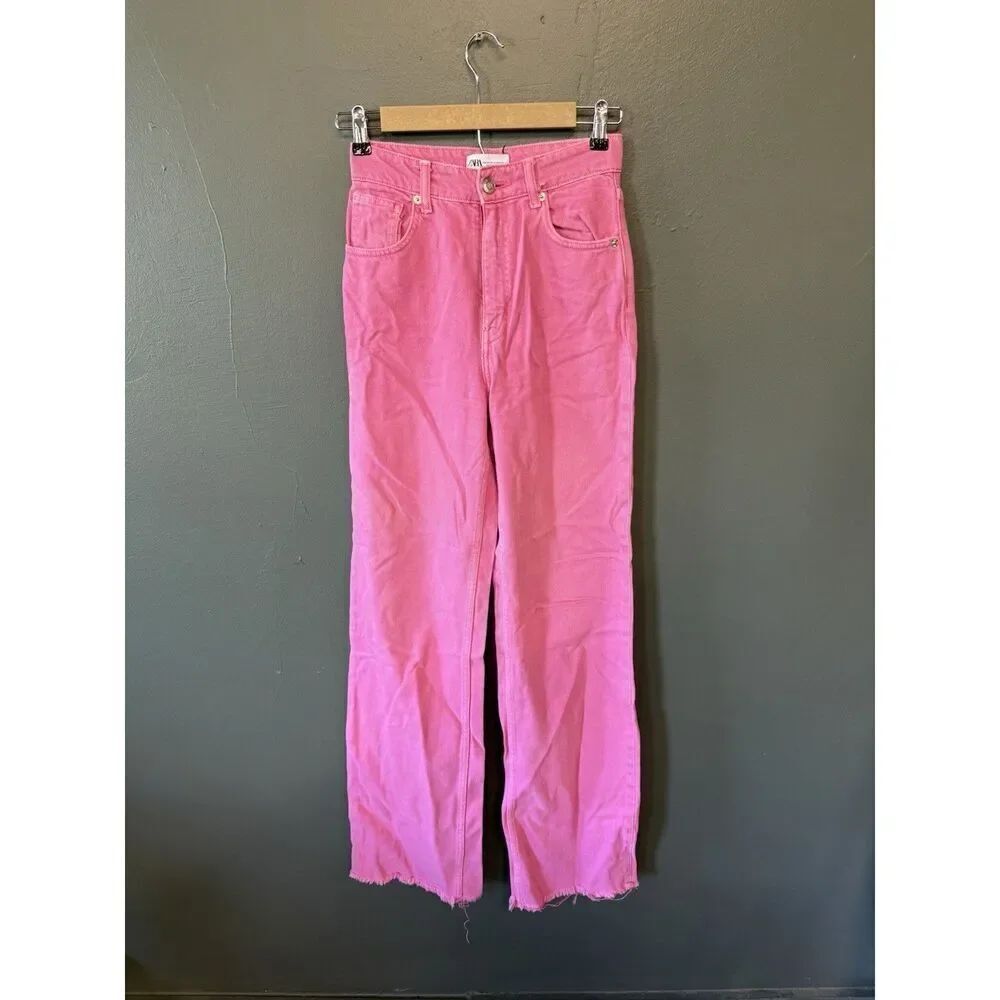 Zara Womens Pink Straight Leg Denim Jeans Size 2